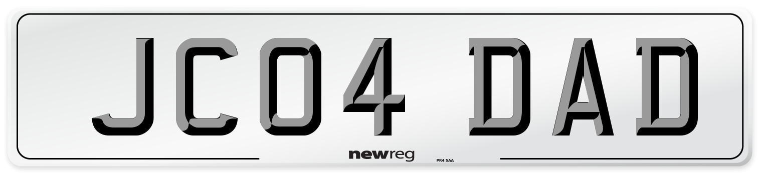 JC04 DAD Number Plate from New Reg